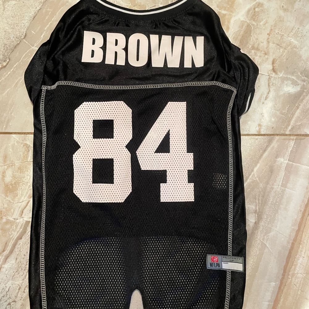 Dog Football Jersey #84 Brown Size Large